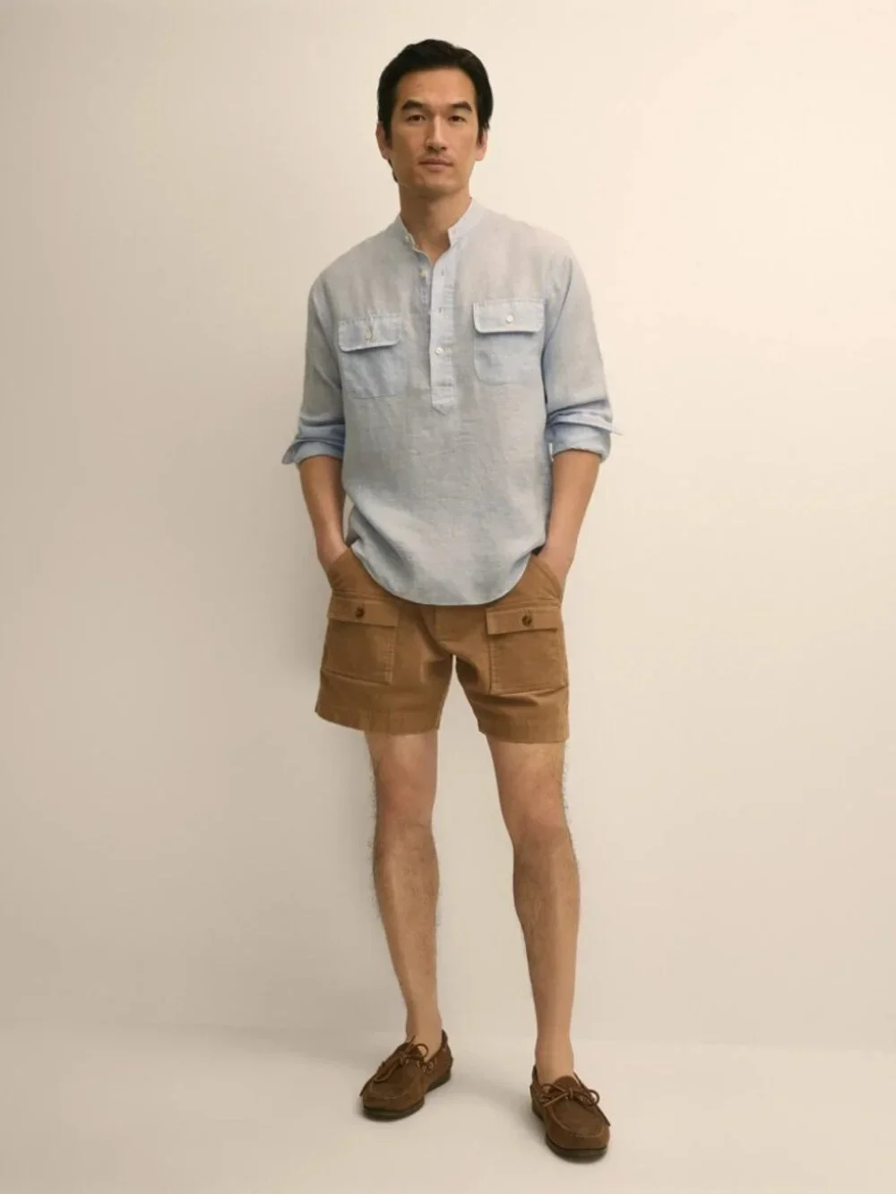 Brooks Brothers 6.5" Cotton Corduroy Camp Shorts Size 30 Medium Beige - Picture 2 of 5